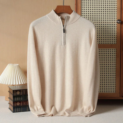 Men's Cashmere Zip Neck Sweater